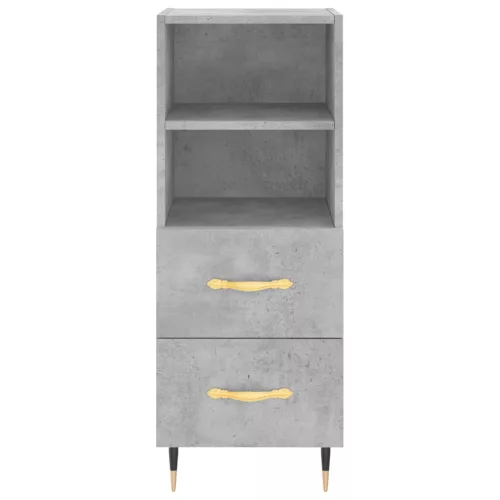 Betonszürke szerelt fa magasszekrény 34,5x34x180 cm