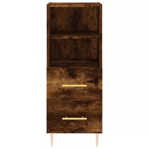 Füstös tölgy színű szerelt fa magasszekrény 34,5x34x180 cm