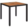 Fekete polyrattan falapos kerti asztal 90 x 90 x 75 cm