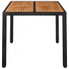 Fekete polyrattan falapos kerti asztal 90 x 90 x 75 cm