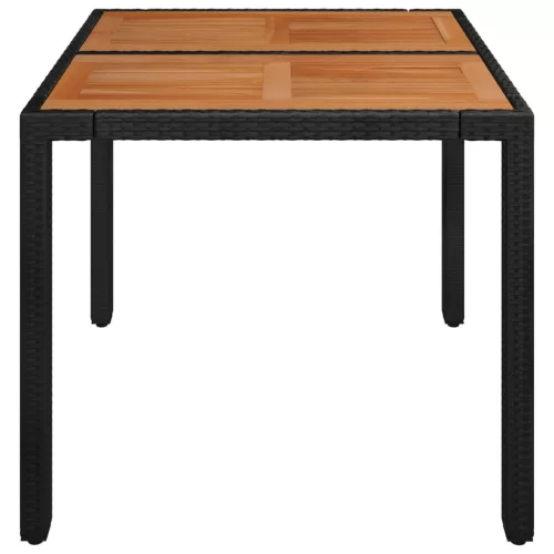 Fekete polyrattan falapos kerti asztal 90 x 90 x 75 cm