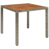 Szürke polyrattan falapos kerti asztal 90 x 90 x 75 cm