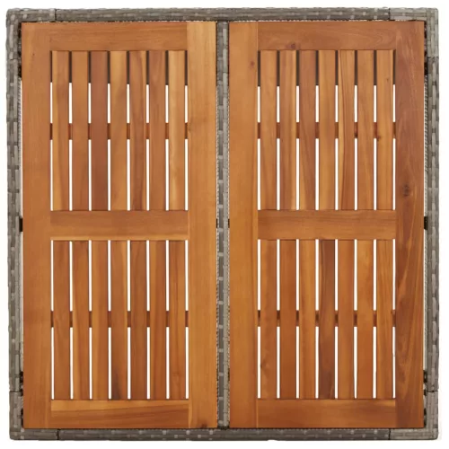 Szürke polyrattan falapos kerti asztal 90 x 90 x 75 cm