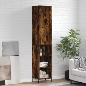   Füstös tölgy színű szerelt fa magasszekrény 34,5x34x180 cm