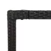 Fekete polyrattan üveglapos kerti asztal 150 x 90 x 75 cm