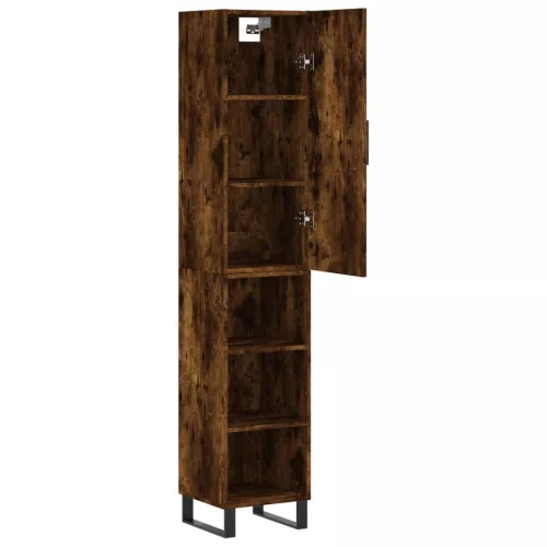 Füstös tölgy színű szerelt fa magasszekrény 34,5x34x180 cm