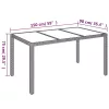 Szürke polyrattan üveglapos kerti asztal 150 x 90 x 75 cm