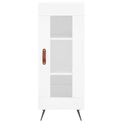 Magasfényű fehér szerelt fa magasszekrény 34,5 x 34 x 180 cm