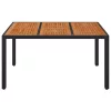 Fekete polyrattan falapos kerti asztal 150 x 90 x 75 cm