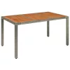 Szürke polyrattan falapos kerti asztal 150 x 90 x 75 cm