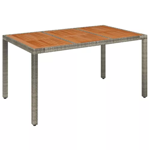 Szürke polyrattan falapos kerti asztal 150 x 90 x 75 cm