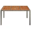 Szürke polyrattan falapos kerti asztal 150 x 90 x 75 cm