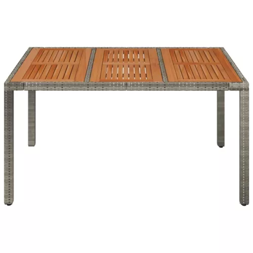 Szürke polyrattan falapos kerti asztal 150 x 90 x 75 cm