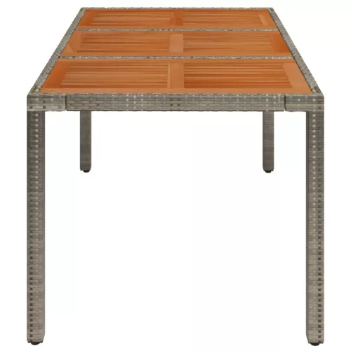 Szürke polyrattan falapos kerti asztal 150 x 90 x 75 cm