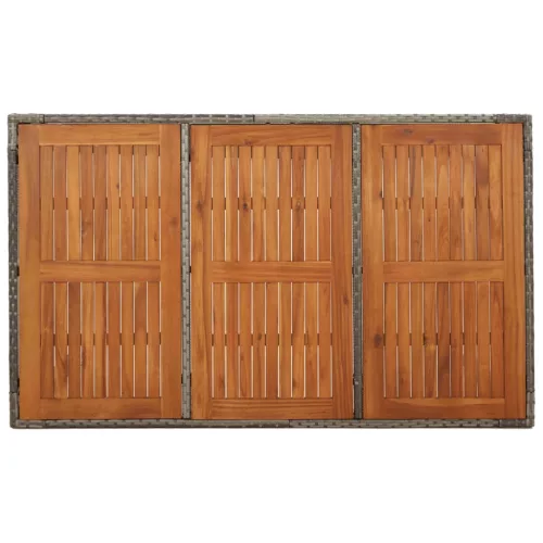 Szürke polyrattan falapos kerti asztal 150 x 90 x 75 cm