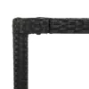 Fekete polyrattan üveglapos kerti asztal 190 x 90 x 75 cm