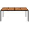 Fekete polyrattan falapos kerti asztal 190 x 90 x 75 cm