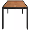 Fekete polyrattan falapos kerti asztal 190 x 90 x 75 cm