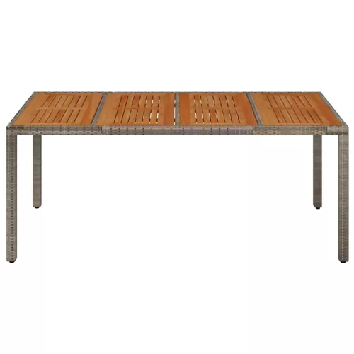 Szürke polyrattan falapos kerti asztal 190 x 90 x 75 cm
