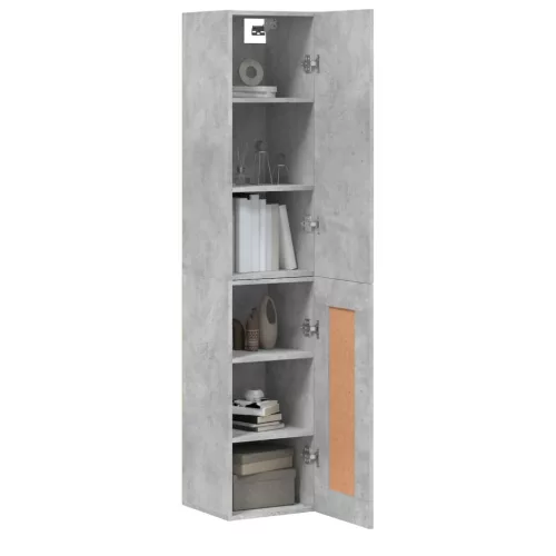 Betonszürke szerelt fa magasszekrény 34,5x34x180 cm