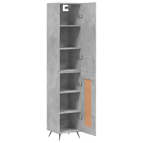 Betonszürke szerelt fa magasszekrény 34,5x34x180 cm