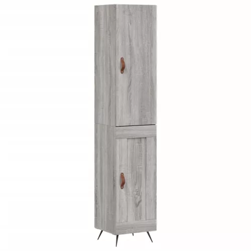 Szürke sonoma szerelt fa magasszekrény 34,5 x 34 x 180 cm