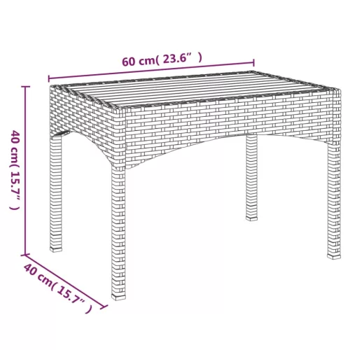 2 db szürke polyrattan dönthető kerti szék asztallal