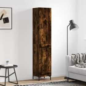   Füstös tölgy színű szerelt fa magasszekrény 34,5x34x180 cm
