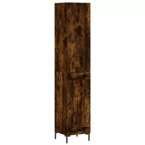 Füstös tölgy színű szerelt fa magasszekrény 34,5x34x180 cm
