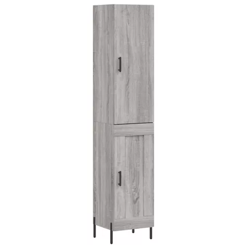 Szürke sonoma szerelt fa magasszekrény 34,5 x 34 x 180 cm