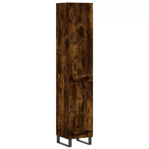 Füstös tölgy színű szerelt fa magasszekrény 34,5x34x180 cm