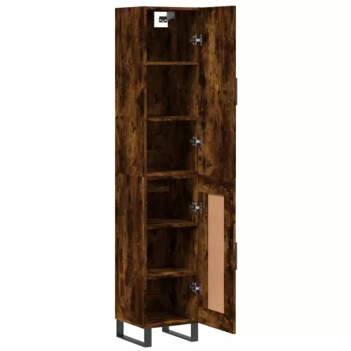 Füstös tölgy színű szerelt fa magasszekrény 34,5x34x180 cm
