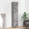 Szürke sonoma szerelt fa magasszekrény 34,5 x 34 x 180 cm
