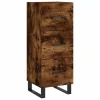 Füstös tölgy színű szerelt fa magasszekrény 34,5x34x180 cm
