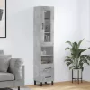 Betonszürke szerelt fa magasszekrény 34,5x34x180 cm