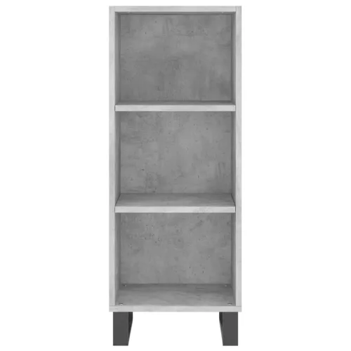 Betonszürke szerelt fa magasszekrény 34,5x34x180 cm