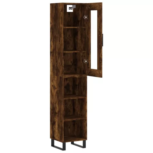 Füstös tölgy színű szerelt fa magasszekrény 34,5x34x180 cm
