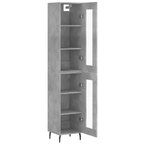 Betonszürke szerelt fa magasszekrény 34,5x34x180 cm
