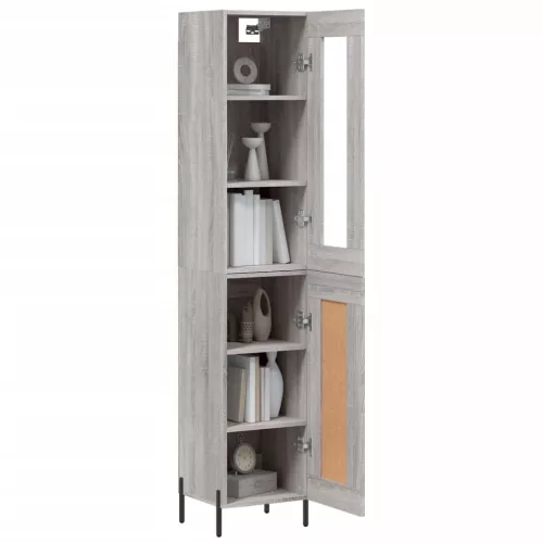 Szürke sonoma szerelt fa magasszekrény 34,5 x 34 x 180 cm
