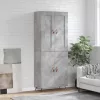 Betonszürke szerelt fa magasszekrény 69,5 x 34 x 180 cm