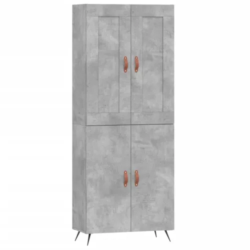 Betonszürke szerelt fa magasszekrény 69,5 x 34 x 180 cm
