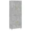 Betonszürke szerelt fa magasszekrény 69,5 x 34 x 180 cm