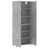 Betonszürke szerelt fa magasszekrény 69,5 x 34 x 180 cm