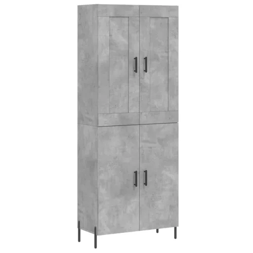 Betonszürke szerelt fa magasszekrény 69,5 x 34 x 180 cm