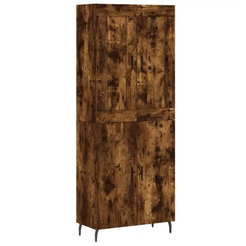 Füstös tölgy színű szerelt fa magasszekrény 69,5 x 34 x 180 cm