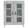 Betonszürke szerelt fa magasszekrény 69,5 x 34 x 180 cm