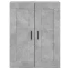 Betonszürke szerelt fa magasszekrény 69,5 x 34 x 180 cm