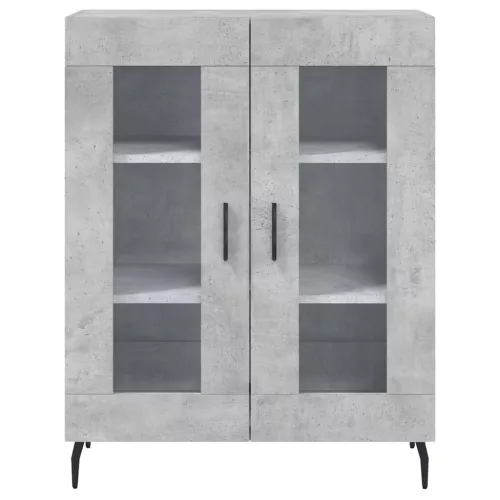 Betonszürke szerelt fa magasszekrény 69,5 x 34 x 180 cm