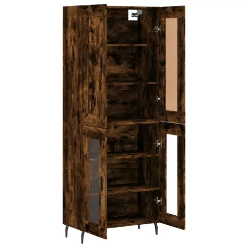Füstös tölgy színű szerelt fa magasszekrény 69,5 x 34 x 180 cm