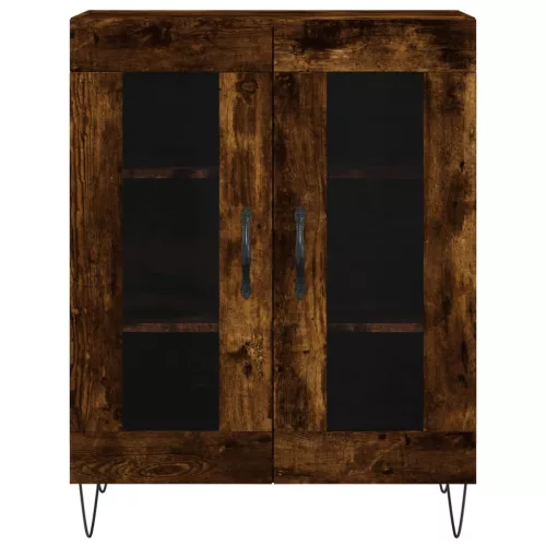 Füstös tölgy színű szerelt fa magasszekrény 69,5 x 34 x 180 cm